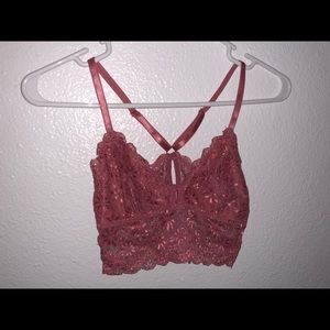 Pink lace bralette